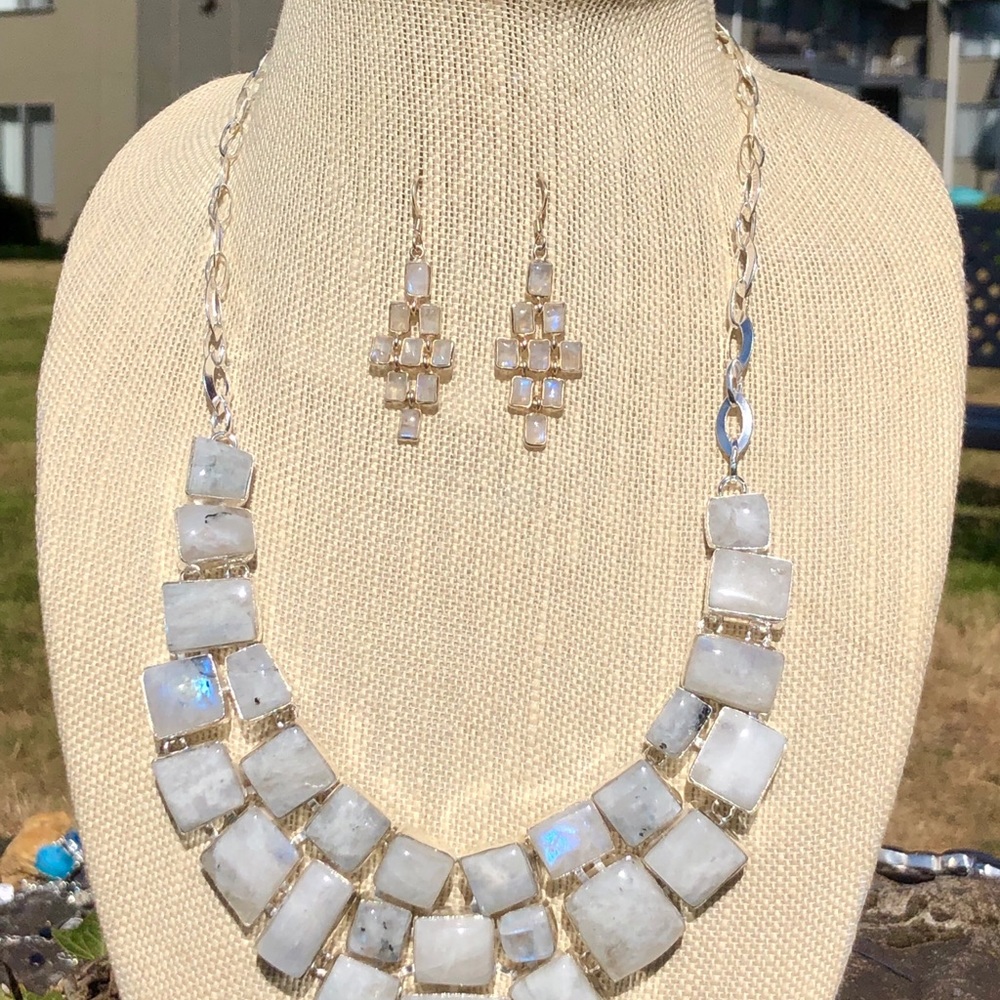 SOLD Moonstone Earrings - Picture 2 of 8
